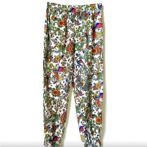 TORY BURCH Floral Print Jogger Pants. Beach Resort Style. Cotton/Silk Voile XS